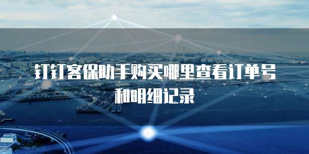 钉钉客保助手购买哪里查看订单号和明细记录