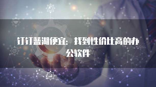 钉钉蓝湖便宜：找到性价比高的办公软件