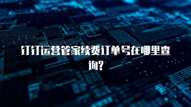 钉钉运营管家续费订单号在哪里查询?