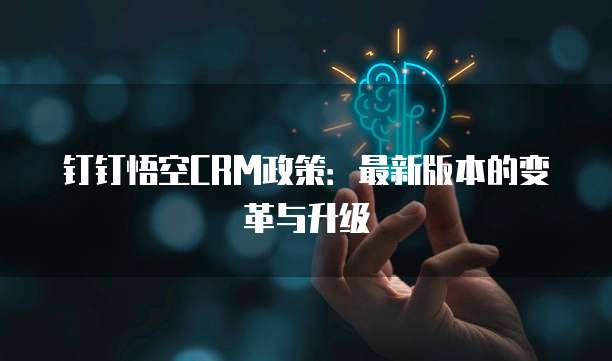 钉钉悟空CRM政策:最新版本的变革与升级