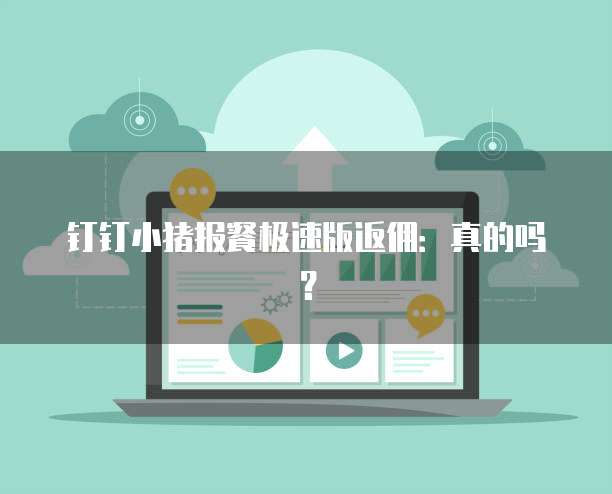 钉钉小猪报餐极速版返佣:真的吗?