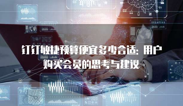 钉钉敏捷预算便宜多少合适: 用户购买会员的思考与建议