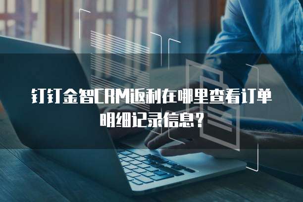 钉钉金智CRM返利在哪里查看订单明细记录信息?