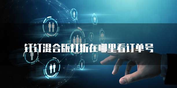 钉钉混合版打折在哪里看订单号