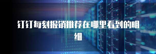 钉钉每刻报销推荐在哪里看到的明细