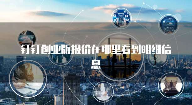 钉钉创业版报价在哪里看到明细信息