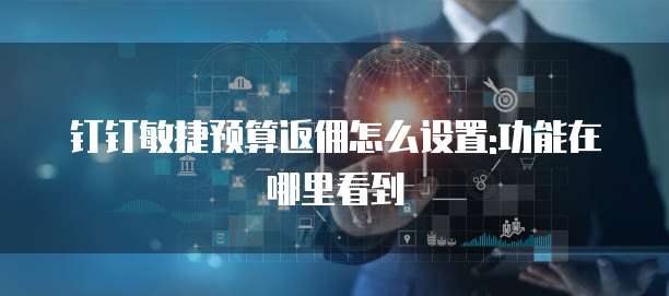 钉钉敏捷预算返佣怎么设置:功能在哪里看到