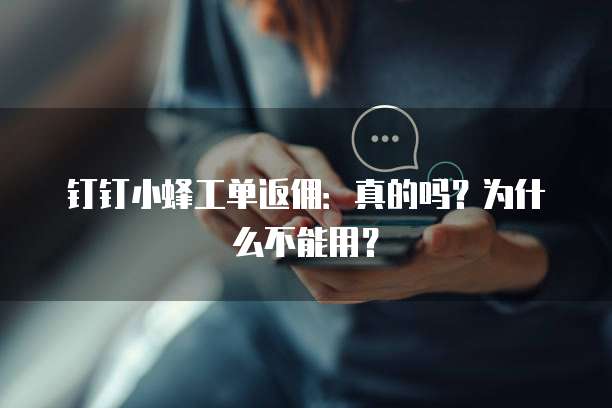 钉钉小蜂工单返佣:真的吗?为什么不能用?