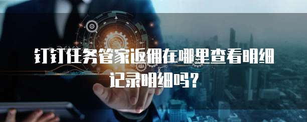 钉钉任务管家返佣在哪里查看明细记录明细吗？