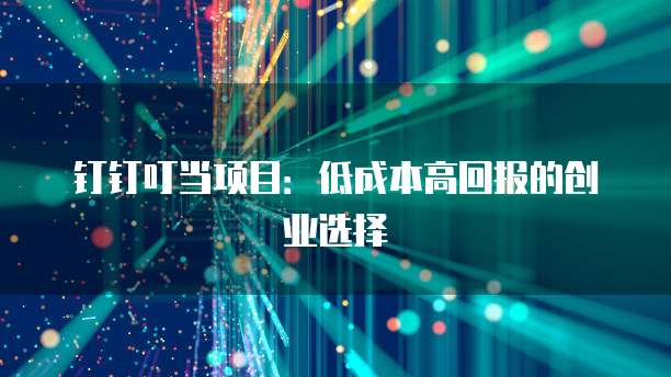 钉钉叮当项目:低成本高回报的创业选择