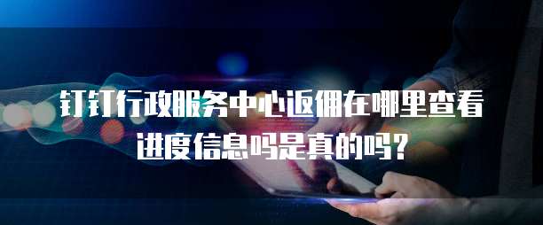 钉钉行政服务中心返佣在哪里查看进度信息吗是真的吗?