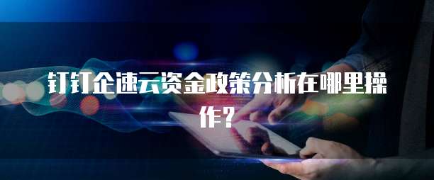 钉钉企速云资金政策分析在哪里操作?