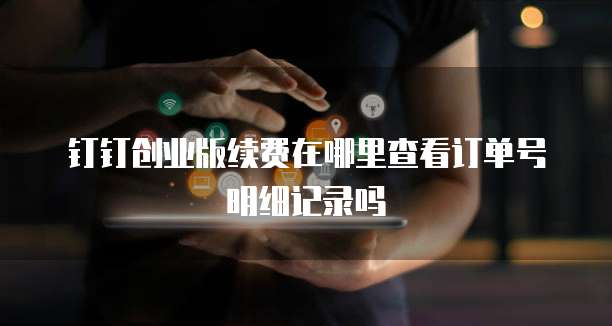 钉钉创业版续费在哪里查看订单号明细记录吗