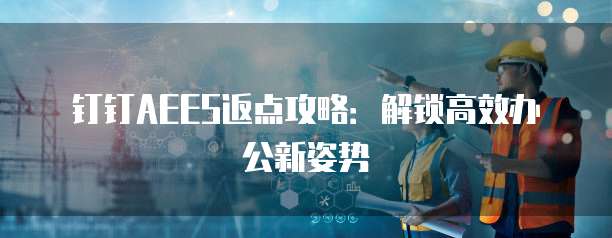 钉钉AEES返点攻略:解锁高效办公新姿势