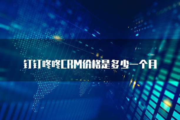 钉钉咚咚CRM价格是多少一个月