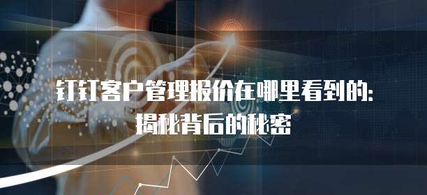 钉钉客户管理报价在哪里看到的：揭秘背后的秘密
