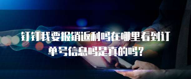 钉钉我要报销返利吗在哪里看到订单号信息吗是真的吗?