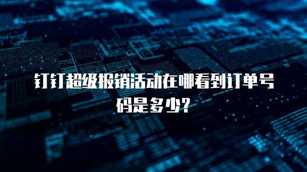 钉钉超级报销活动在哪看到订单号码是多少？