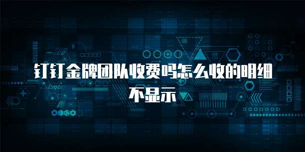 钉钉金牌团队收费吗怎么收的明细不显示