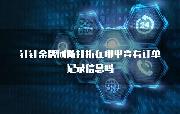 钉钉金牌团队打折在哪里查看订单记录信息吗