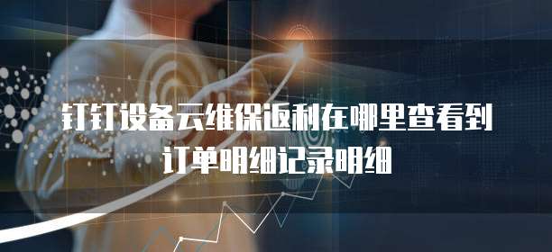 钉钉设备云维保返利在哪里查看到订单明细记录明细