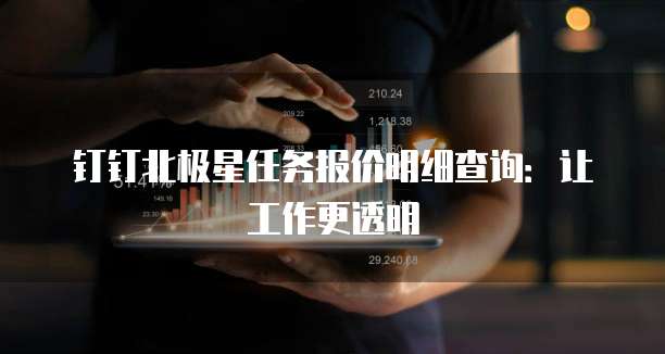 钉钉北极星任务报价明细查询:让工作更透明