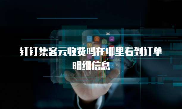 钉钉集客云收费吗在哪里看到订单明细信息