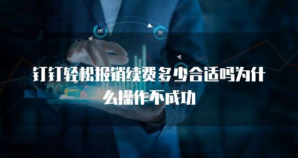 钉钉轻松报销续费多少合适吗为什么操作不成功