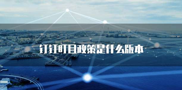 钉钉盯目政策是什么版本