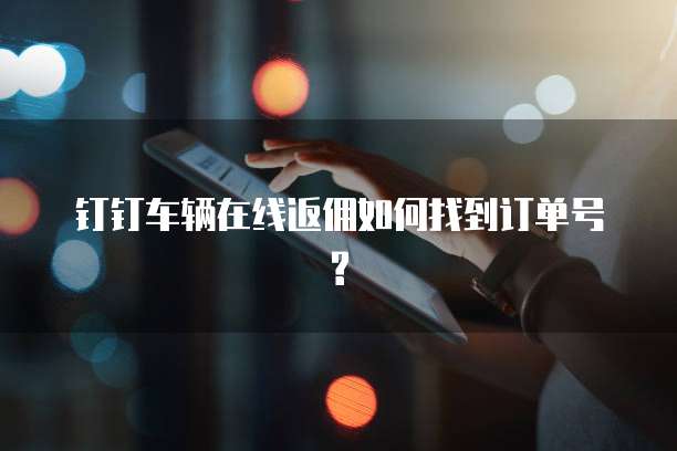 钉钉车辆在线返佣如何找到订单号?
