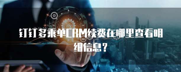 钉钉多乘单CRM续费在哪里查看明细信息?