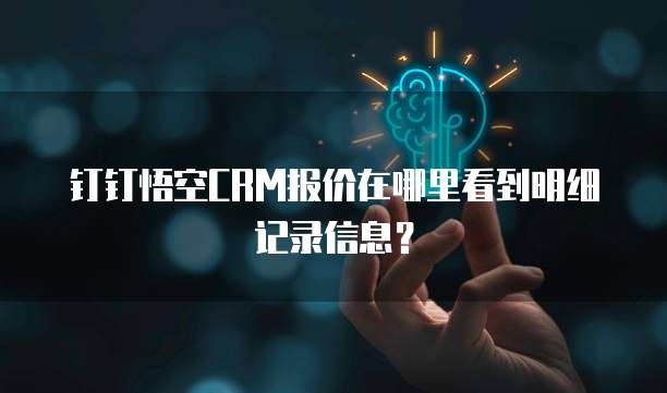 钉钉悟空CRM报价在哪里看到明细记录信息?