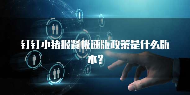 钉钉小猪报餐极速版政策是什么版本?