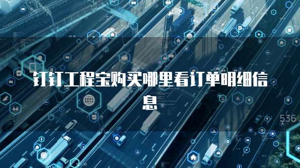 钉钉工程宝购买哪里看订单明细信息