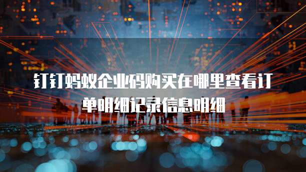 钉钉蚂蚁企业码购买在哪里查看订单明细记录信息明细