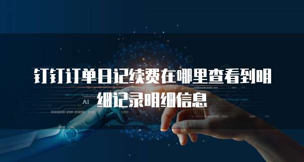 钉钉订单日记续费在哪里查看到明细记录明细信息