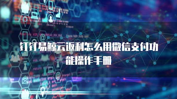 钉钉易鲸云返利怎么用微信支付功能操作手册
