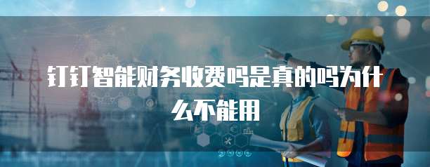 钉钉智能财务收费吗是真的吗为什么不能用
