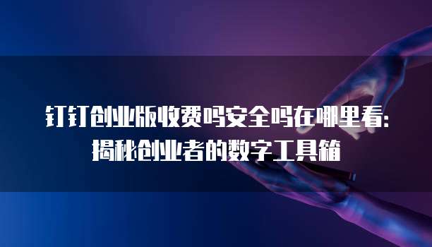 钉钉创业版收费吗安全吗在哪里看:揭秘创业者的数字工具箱