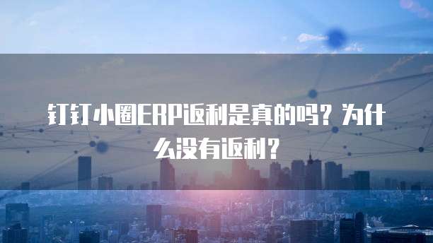 钉钉小圈ERP返利是真的吗?为什么没有返利?