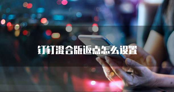 钉钉混合版返点怎么设置