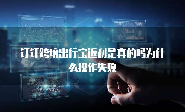 钉钉跨境出行宝返利是真的吗为什么操作失败