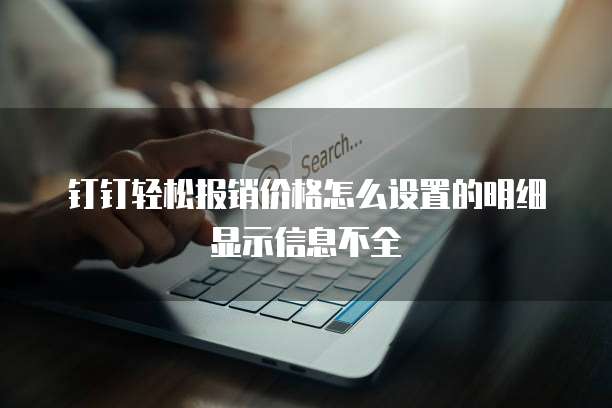 钉钉轻松报销价格怎么设置的明细显示信息不全