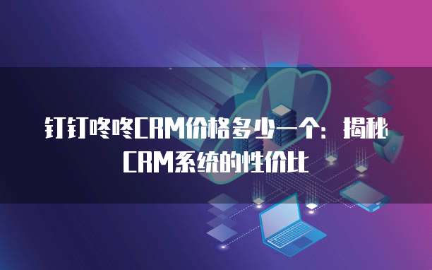 钉钉咚咚CRM价格多少一个:揭秘CRM系统的性价比