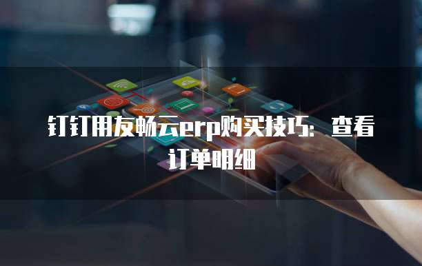 钉钉用友畅云erp购买技巧:查看订单明细
