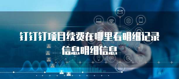 钉钉钉项目续费在哪里看明细记录信息明细信息