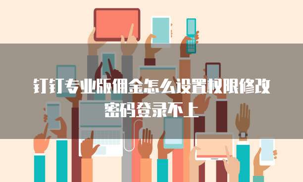 钉钉专业版佣金怎么设置权限修改密码登录不上