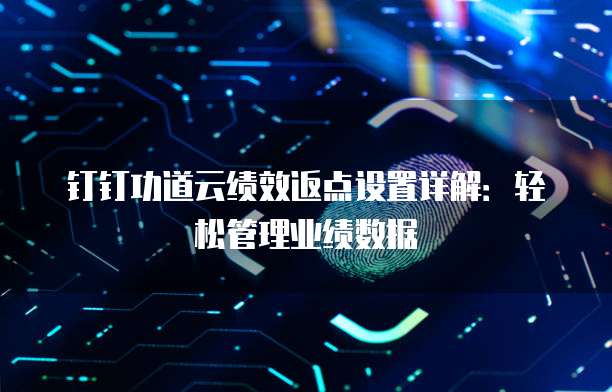 钉钉功道云绩效返点设置详解:轻松管理业绩数据