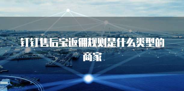 钉钉售后宝返佣规则是什么类型的商家
