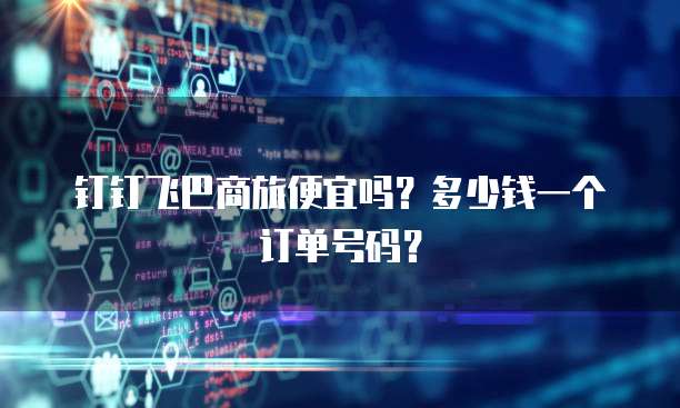 钉钉飞巴商旅便宜吗?多少钱一个订单号码?